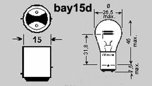 Lampa Bay15D 6V 21/5W 10 Styck