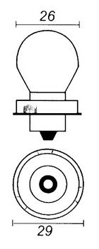Lampa P26S 12V 15W