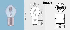 Lampa BA20D 12v 15/15w