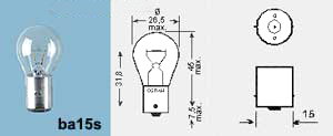 Lampa Ba15S 12v 15w