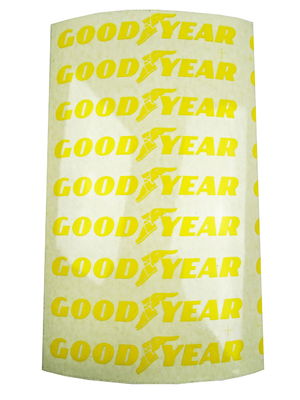 Klistermärkesark / dekal sats Good Year gult 9 klistermärken