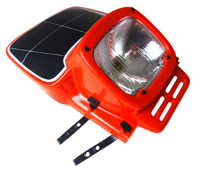 Koplamp enduro kompleet met kap universeel rood