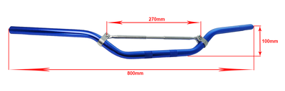 Stuur motorcross aluminium blauw / grijs