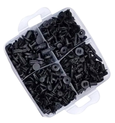 Assortiment doos tiknagels in zwart plactic
