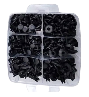 Assortiment doos tiknagels in zwart plactic