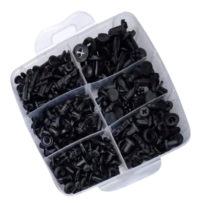 Assortiment doos tiknagels in zwart plactic