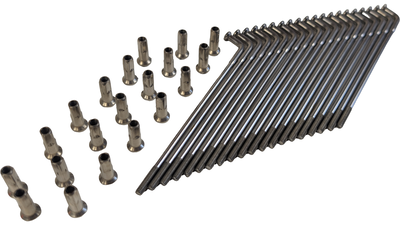 Kromade Ekrar med Nipplar (20 st) – 4,0/5,16 x 145 mm (Nippel lång böj)