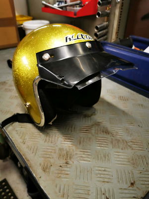 Vintage Jethjälmsskärm med nedfällbart visir – Japansk NOS