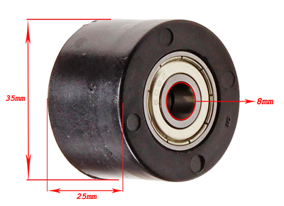 Kedjeguide / sträckare rulle universal 8x25x35mm