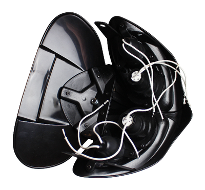 Framljus Kåpa+Lampa Universal 4 Lampor Svart