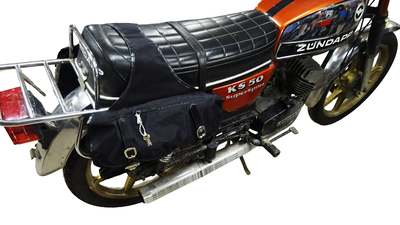 Sadelväskor i svart nylon för Moped och MC