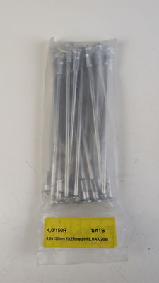 Kromade Ekrar med Nipplar (20 st) – 4,0 x 150 mm (Rak nippel)