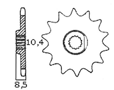 Voortandwiel 15T Husqvarna Flinta