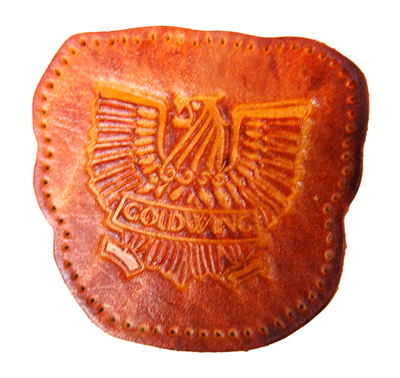 Skinnmärke / lädermärke Goldwing 7×7,5 cm