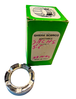 Uitlaatwartel / moer  Sachs 40x1.5mm voor 28mm bocht gemaakt Italien NOS