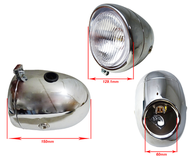 Framljus universal modell Bullet 130mm krom