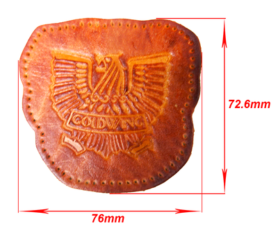 Skinnmärke / lädermärke Goldwing 7×7,5 cm