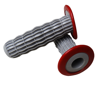 De Luxe Speed-Way Handtag – 22/22 mm – Grå med Röd Ring (NOS, Metalplast Italien)