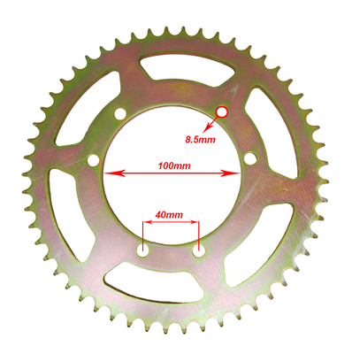 Achtertandwiel 53t Gilera Zulu 100mm 6 bouts