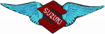 Tygmärke Suzuki Vinge 10×3 cm – Äkta 70-tal, USA
