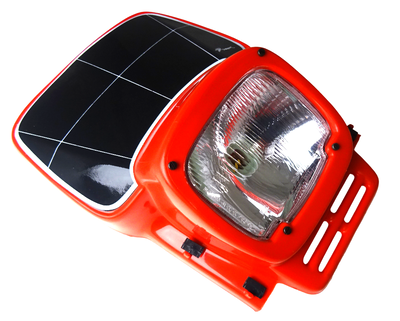 Koplamp enduro kompleet met kap universeel rood