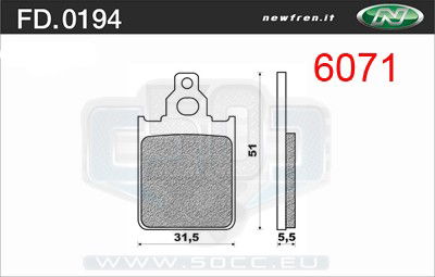 Bromsklossar Aprilia / Piaggio (Brembo) Newfren