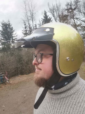 Vintage Jethjälmsskärm med nedfällbart visir – Japansk NOS