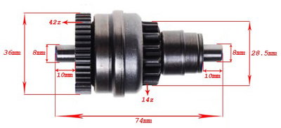 Startmotor bendix 14/42 TGB