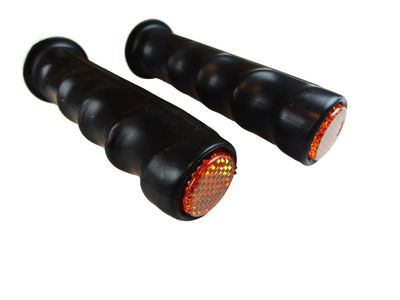 Fiets handvat set zwart met reflector