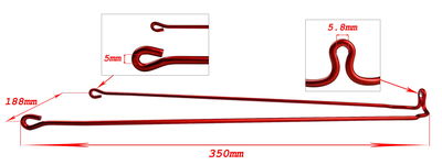 Spatbordstang fiets Rex Shopping 3S rood