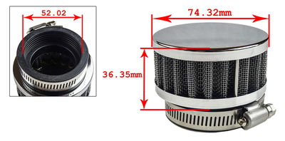 Powerfilter / sport luftfilter 52mm