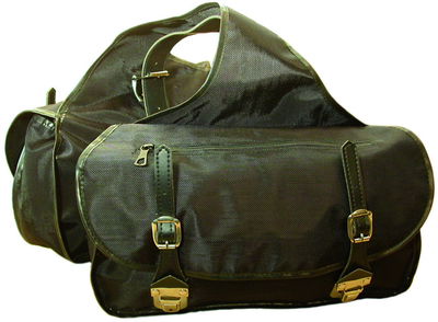 Sadelväskor i svart nylon för Moped och MC