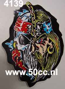 Dekal Biker Skully Liten