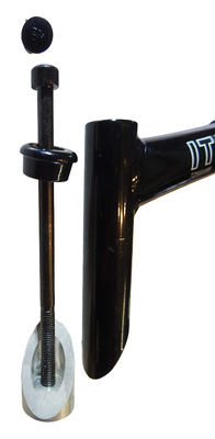 Styrstam ITM Tomahawk 6082 svart aluminium 25,4