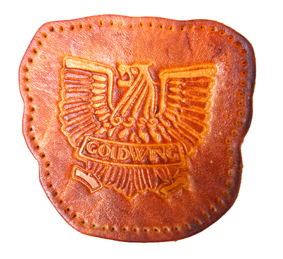 Skinnmärke / lädermärke Goldwing 7×7,5 cm