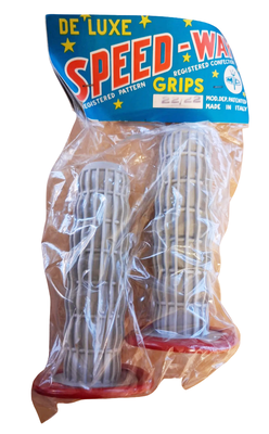 De Luxe Speed-Way Handtag – 22/22 mm – Grå med Röd Ring (NOS, Metalplast Italien)