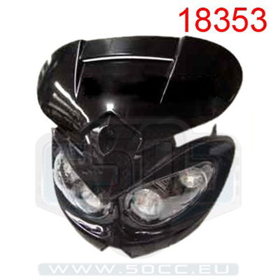 Framljus Kåpa+Lampa Universal 4 Lampor Svart