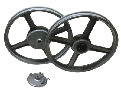 Wiel set Piaggio Bravo / Ciao / Si /m.fl. 16x1.35 grijs