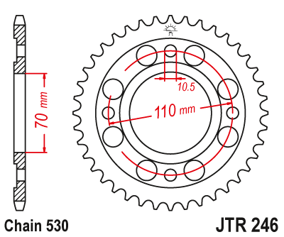Achtertandwiel 36t Honda CB400N / T