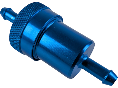 BENSINFILTER 6,5mm.Blå alumini