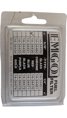 BENSINFILTER 8mm.Röd aluminium