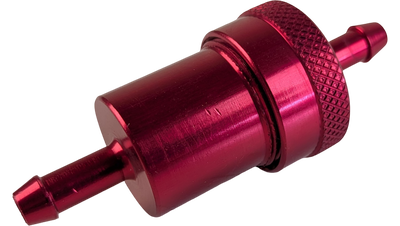 BENSINFILTER 8mm.Röd aluminium