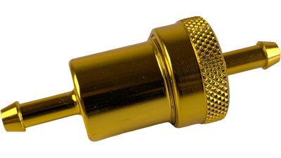 BENSINFILTER 8mm.Guld alum.