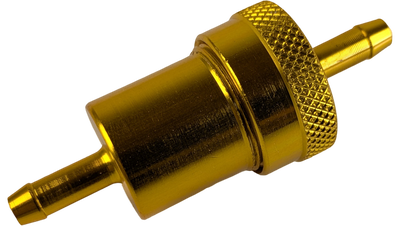 BENSINFILTER 6,5mm.Guld alumin