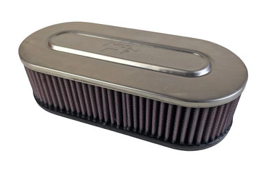 K&N Dubbelfilter Ovalt (52 mm)  Kromad finish