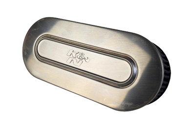 K&N Dubbelfilter Ovalt (52 mm)  Kromad finish
