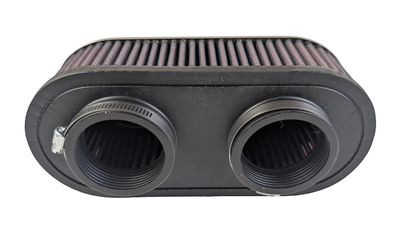 K&N Dubbelfilter Ovalt (52 mm)  Kromad finish