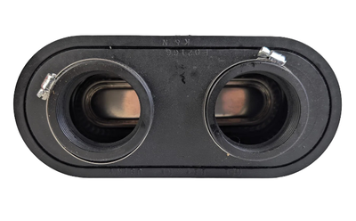 K&N Dubbelfilter Ovalt (52 mm)  Kromad finish