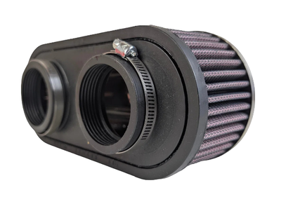K&N Dubbelfilter Ovalt (52 mm)  Kromad finish