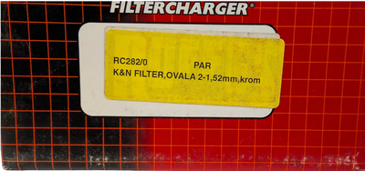 K&N Dubbelfilter Ovalt (52 mm)  Kromad finish